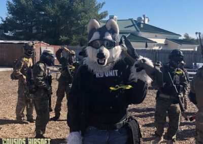 The Airsoft K9 Unit Mascot at Cousins Paintball